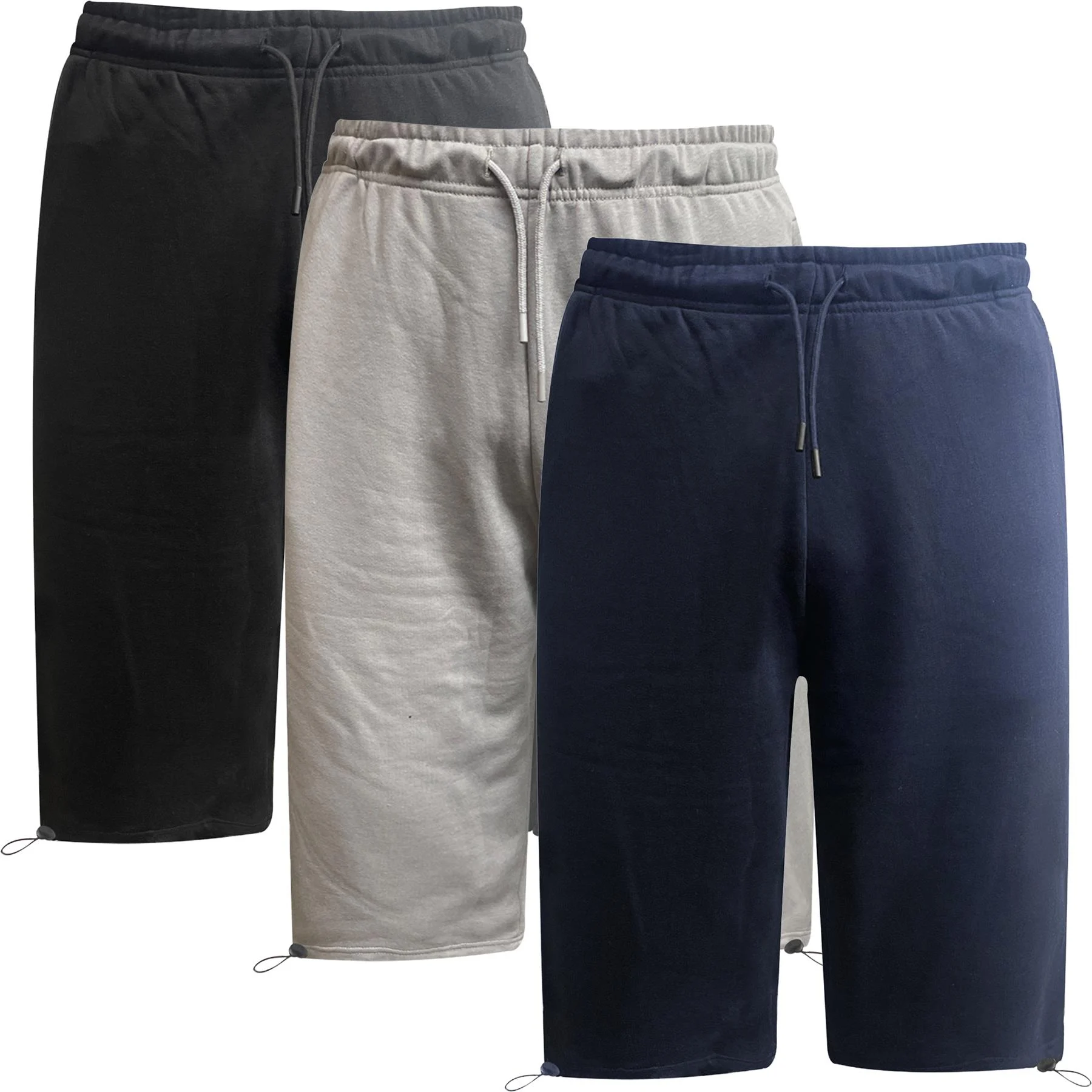 Mens 3 Pack Classic 3/4 Long Shorts