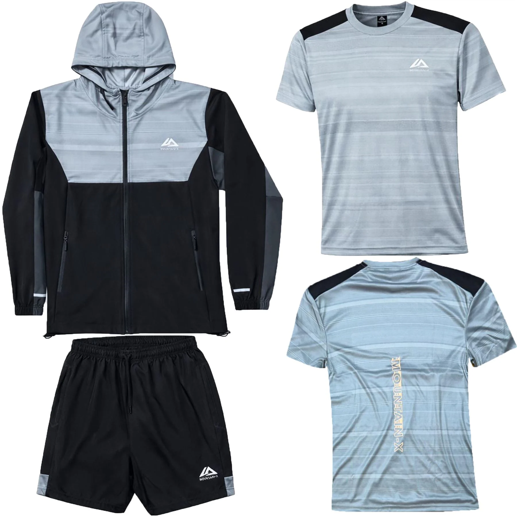 Mens 3 Piece Mountain Hooded Tracksuit Set