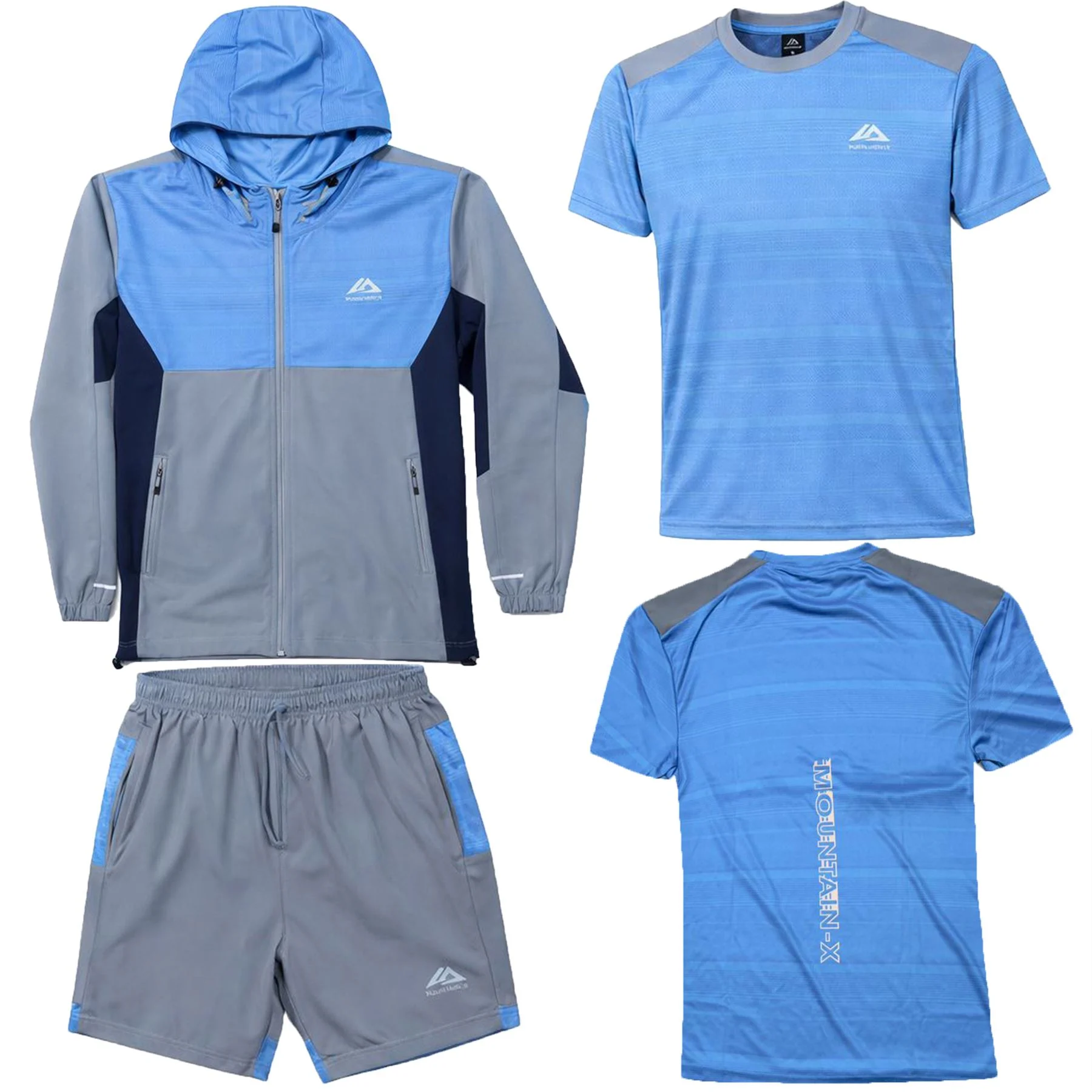 Mens 3 Piece Mountain Hooded Tracksuit Set