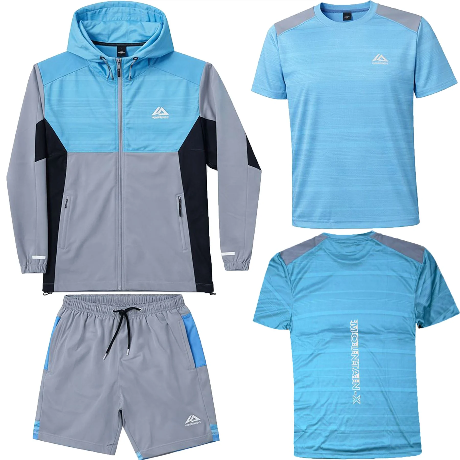 Mens 3 Piece Mountain Hooded Tracksuit Set