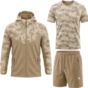 Mens 3 Piece Jabal Camo Stretch Hooded