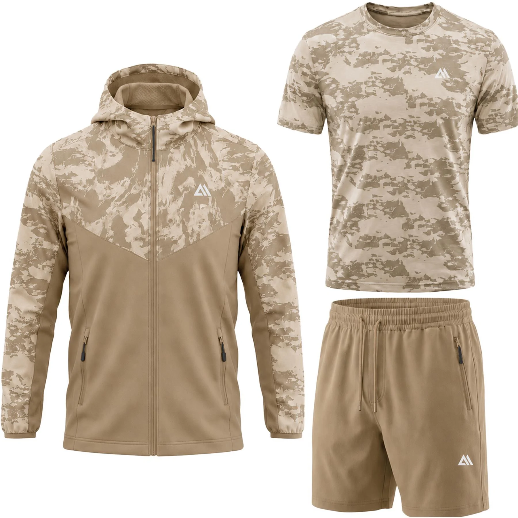 Mens 3 Piece Jabal Camo Stretch Hooded