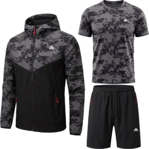 Mens 3 Piece Jabal Camo Stretch Hooded
