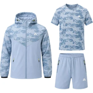 Boys 3 Piece Jabal Camo Stretch Tracksuit