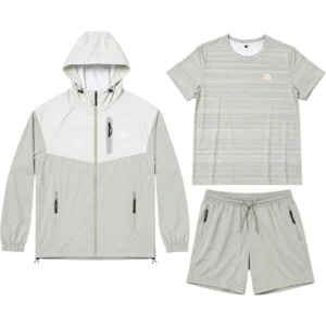 Mens 3-Piece Textured Hooded Tracksuit Set