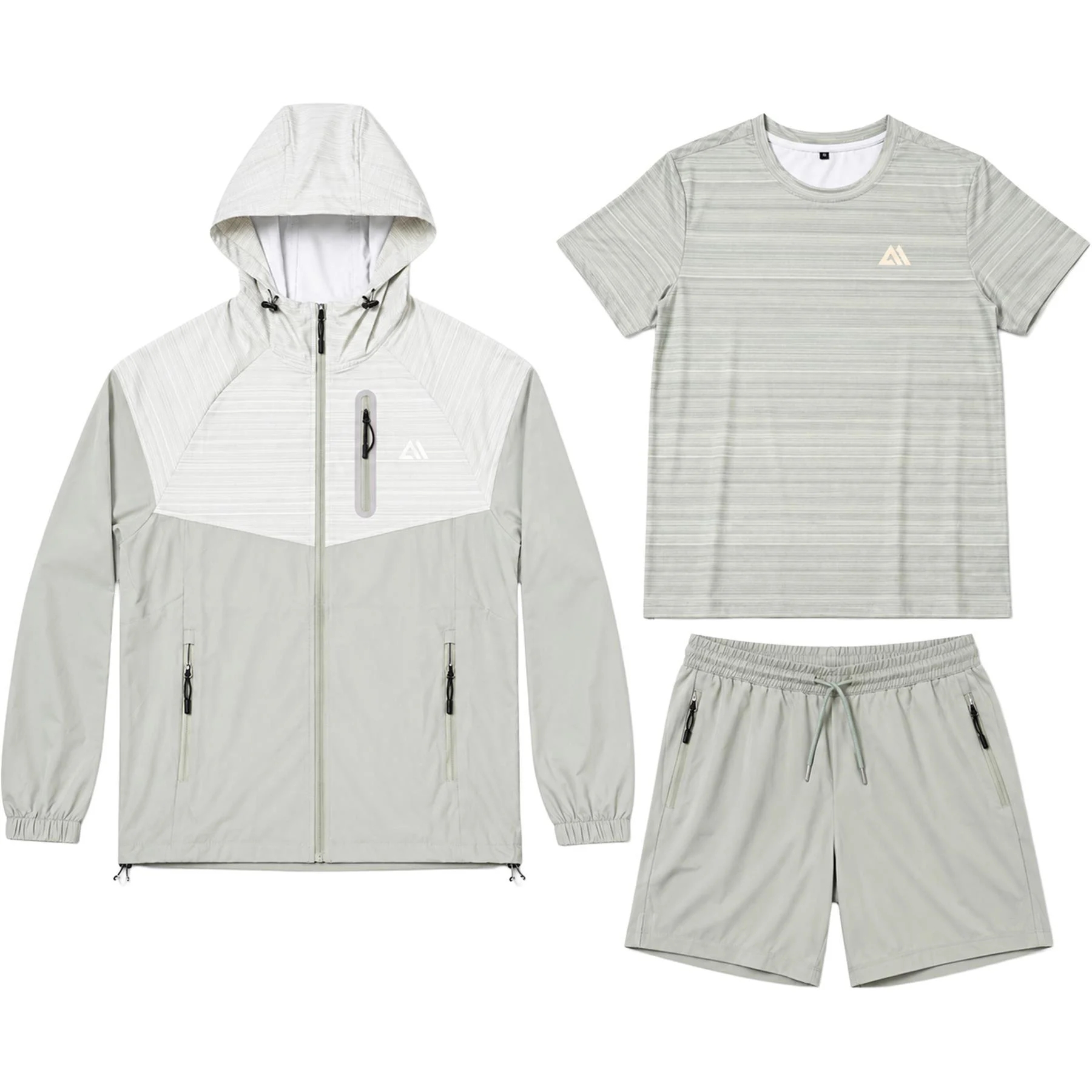 Mens 3-Piece Textured Hooded Tracksuit Set