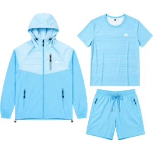 Mens 3-Piece Textured Hooded Tracksuit Set