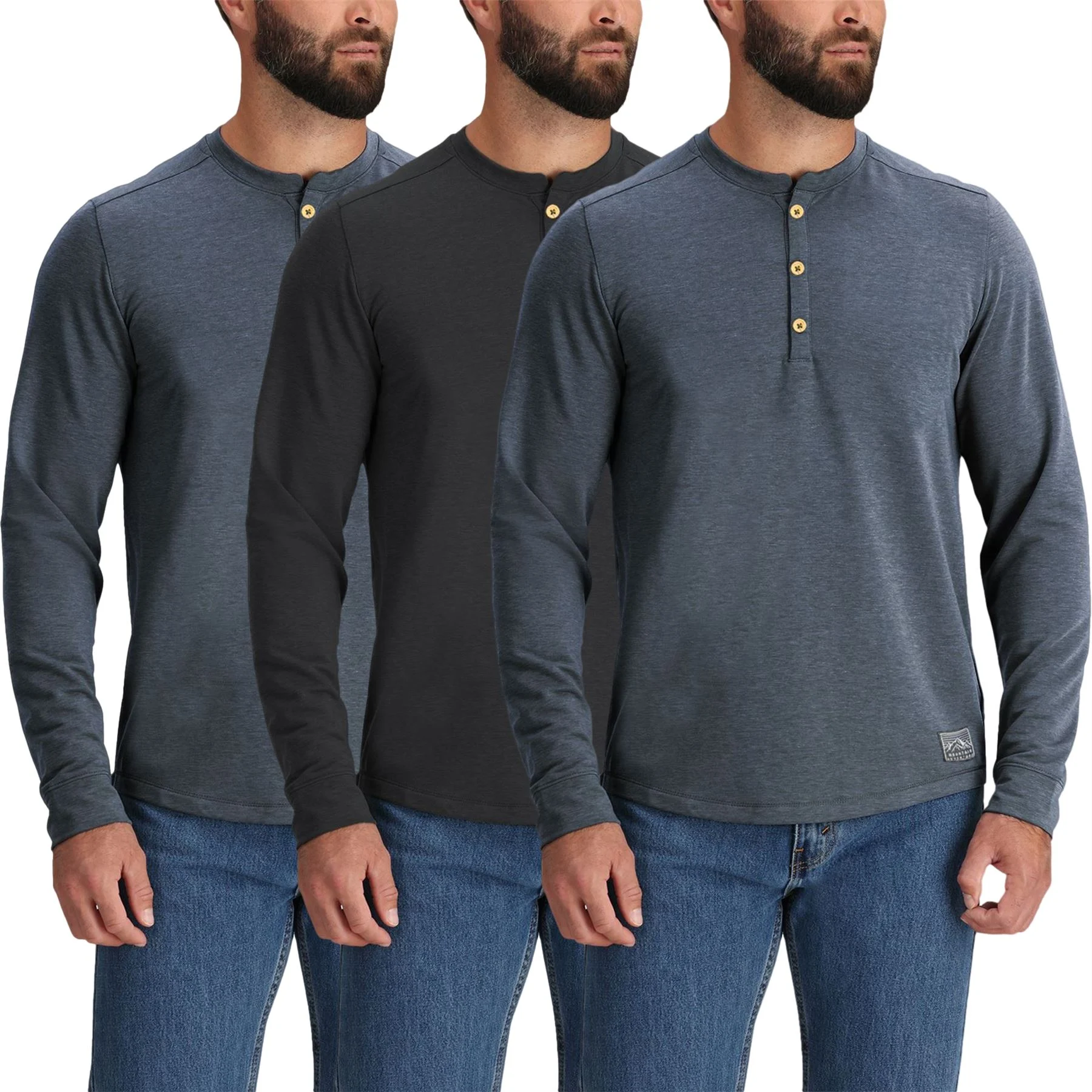 Mens 3 Pack Knitted Thermal T Shirts