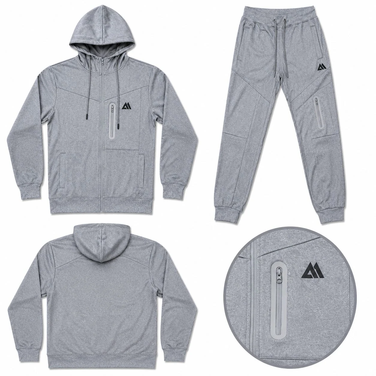 Mens Jabal Reflective Stretch Hooded Tracksuit Set