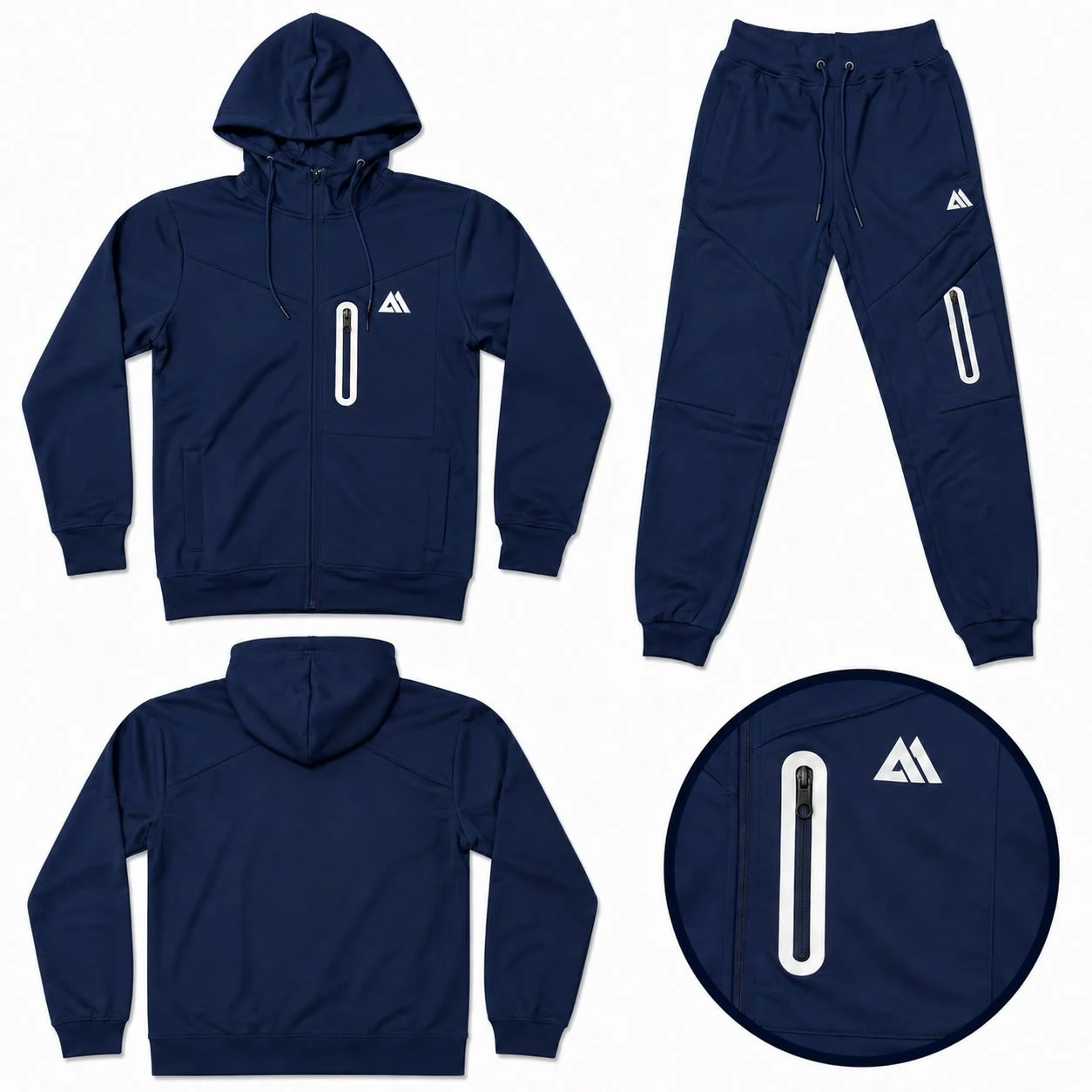 Mens Jabal Reflective Stretch Hooded Tracksuit Set