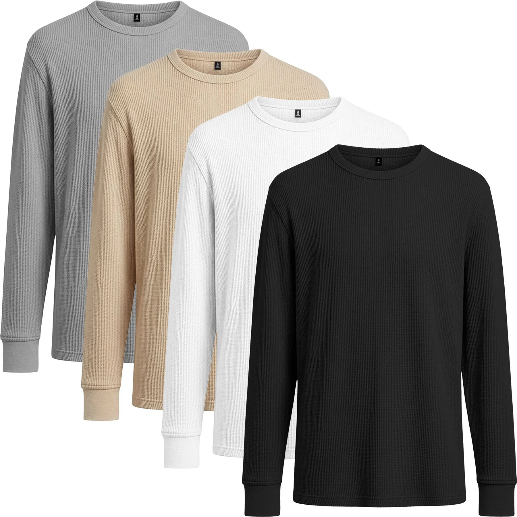Mens 4 Pack Knitted Thermal T Shirts