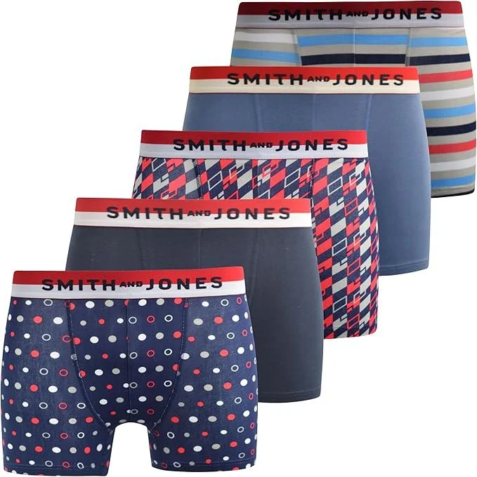Mens 5 Pack Nellary Boxer Shorts