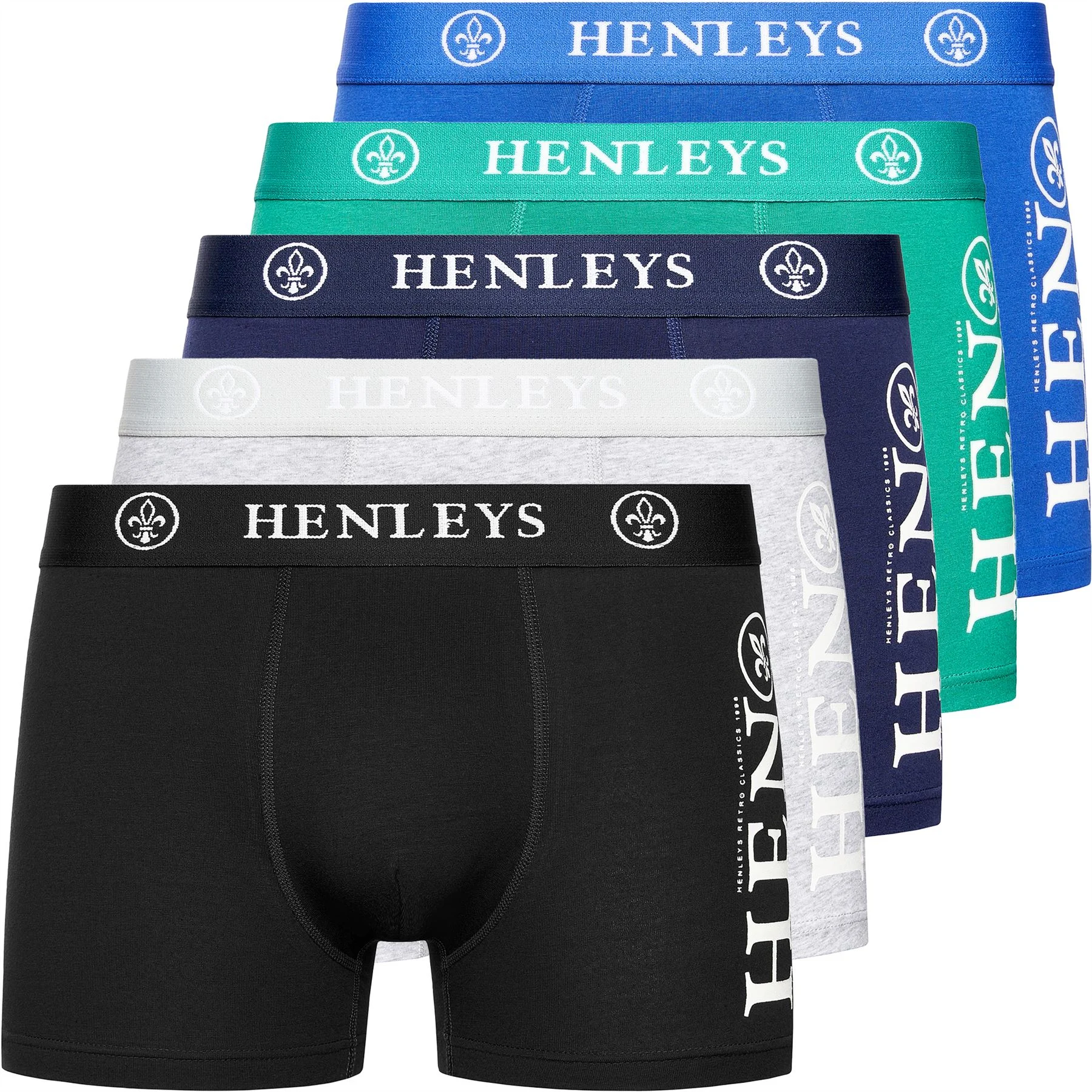 Mens 5 Pack Henleys Kelmack Boxer Shorts
