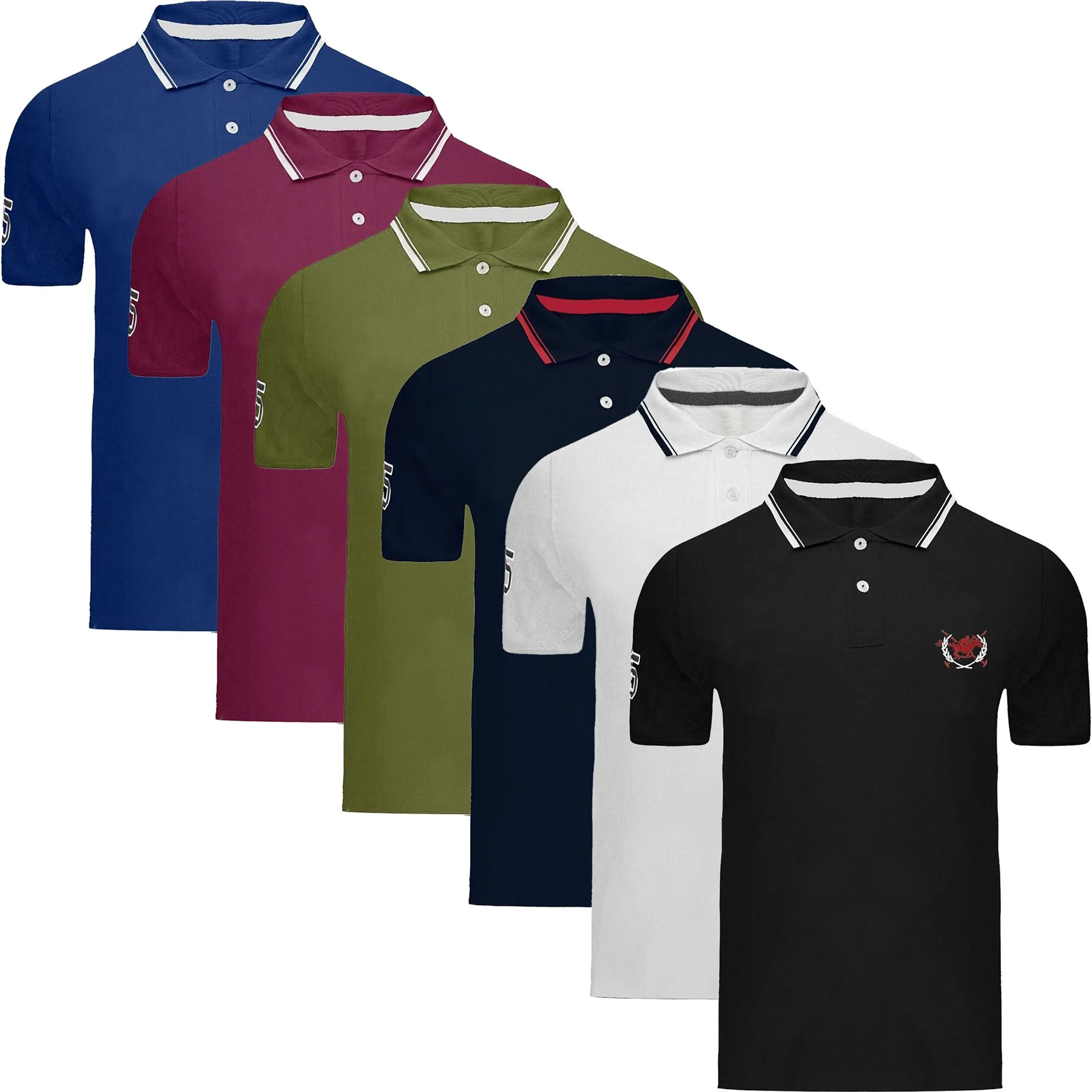 Mens 6 Pack Horse Logo Polo Shirts