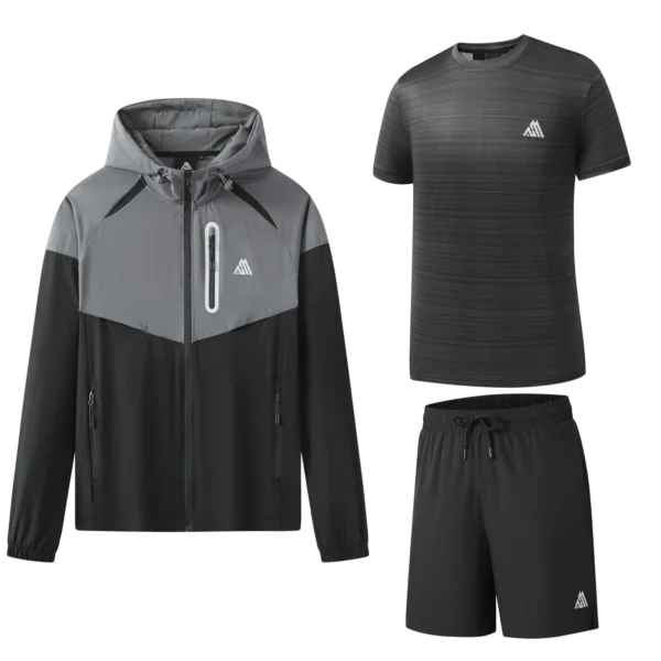 Mens 3 Piece Tri Hooded Tracksuit Set