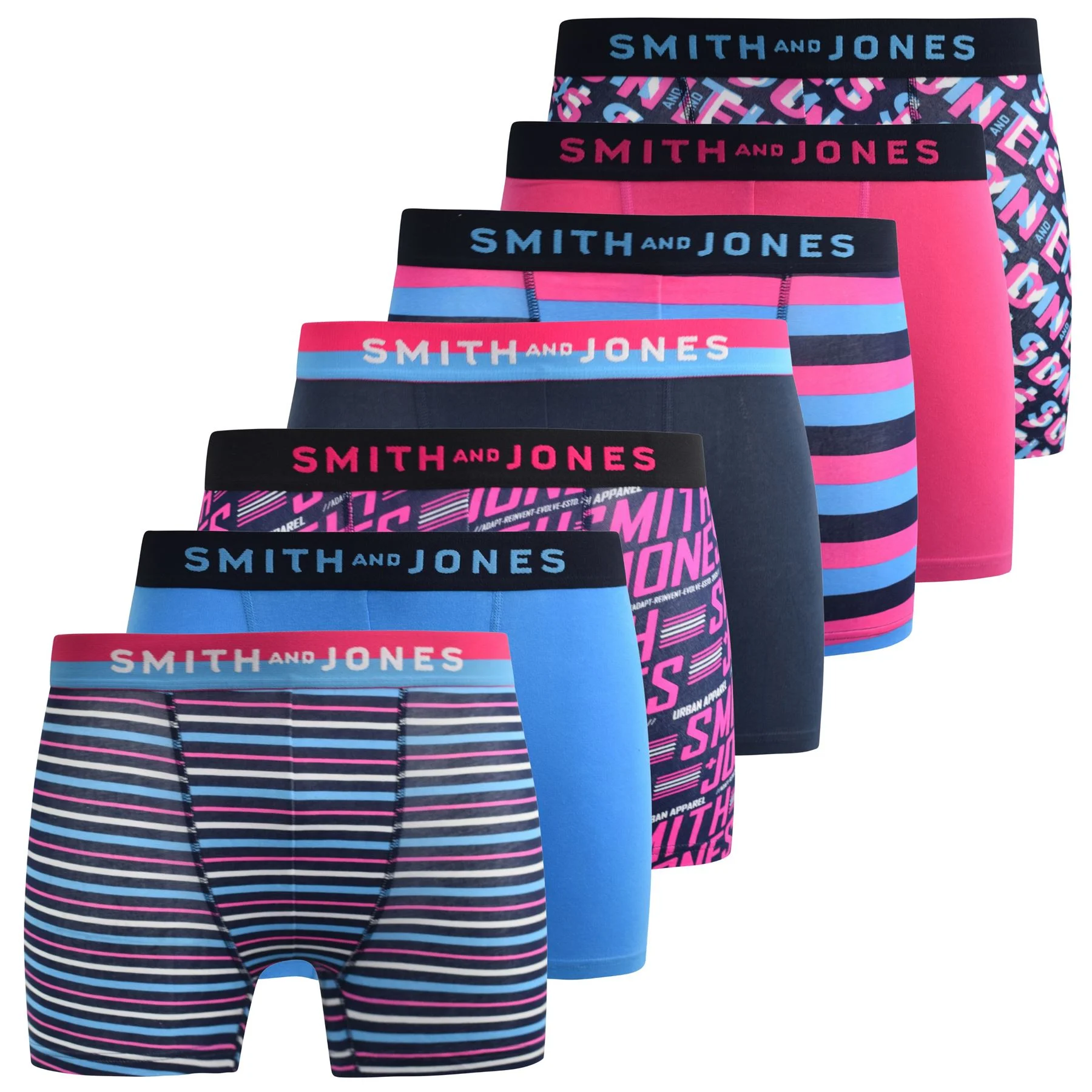 Mens 7 Pack Taden Pink Boxer Shorts