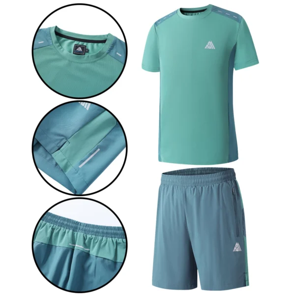 Mens Panel Stretch Short Set