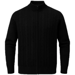 Mens Attire Knitted Zip Up Cardigan