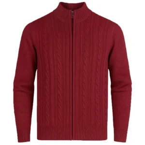 Mens Attire Knitted Zip Up Cardigan