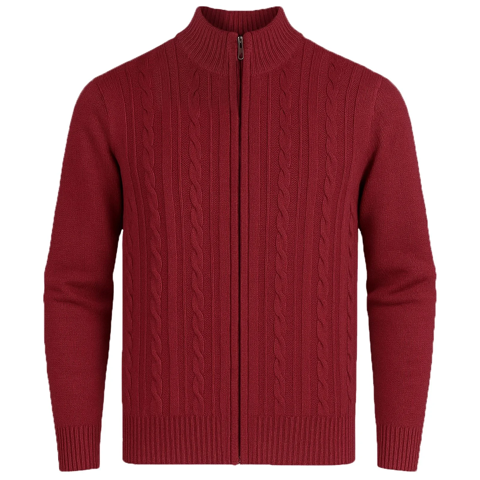 Mens Attire Knitted Zip Up Cardigan
