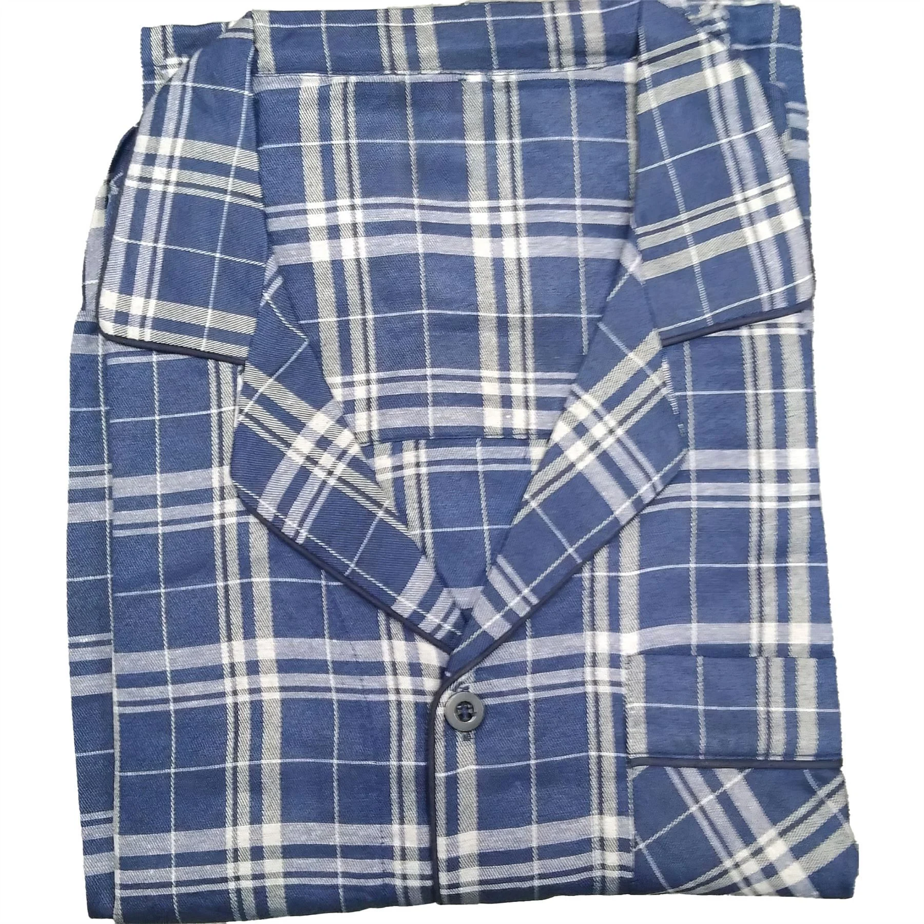 Mens Check Button Up Pyjama Set