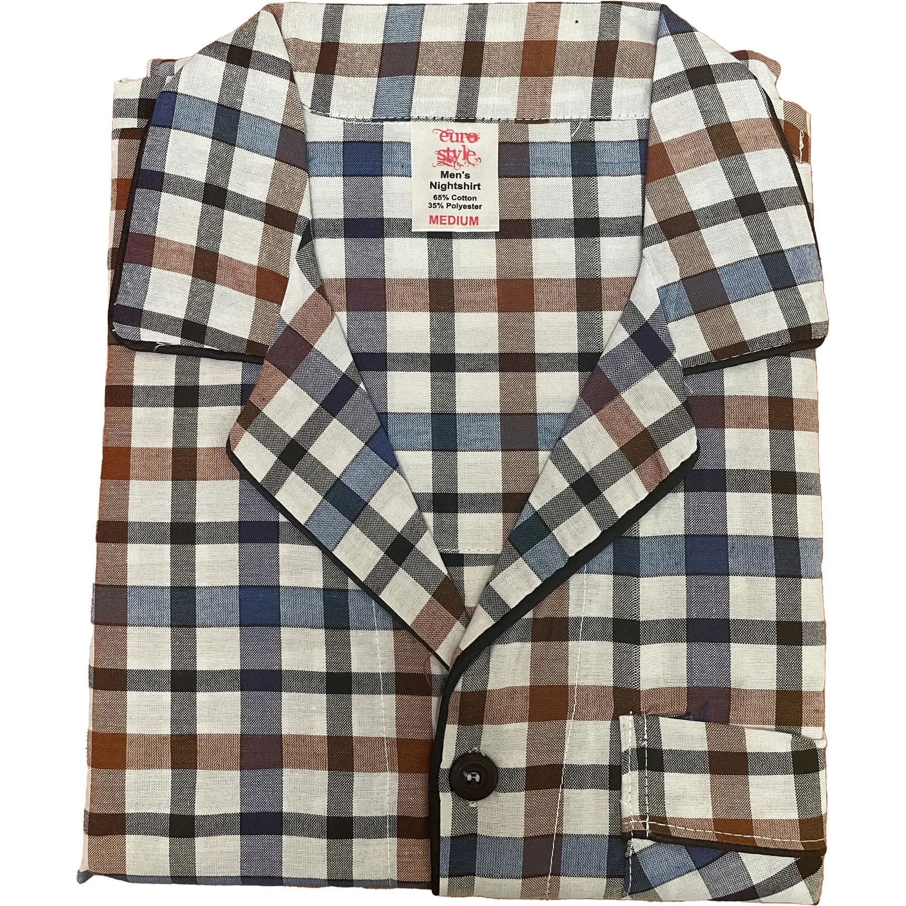 Mens Check Button Up Pyjama Set