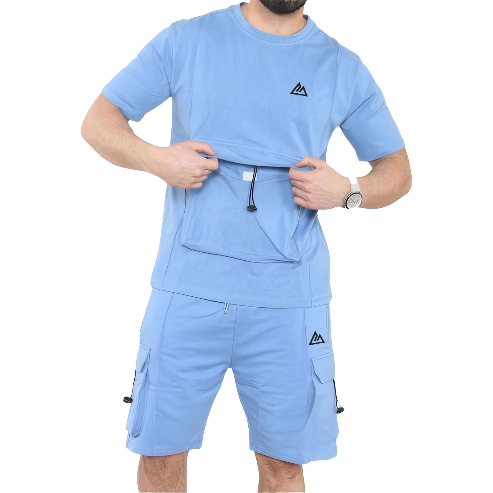 Mens Baller Cargo Summer Short Set Logo