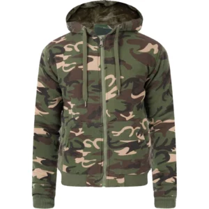 Mens Zone Sherpa Lined Padded Camo Zip