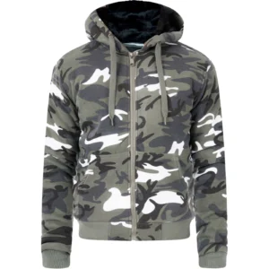 Mens Zone Sherpa Lined Padded Camo Zip
