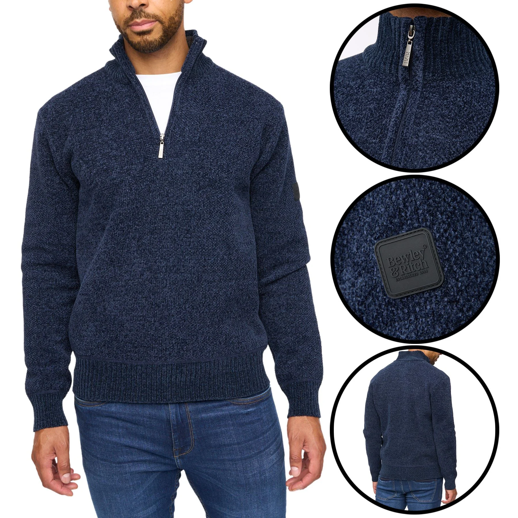 Mens Harewood Fleece Lined Quarter Zip Thermal