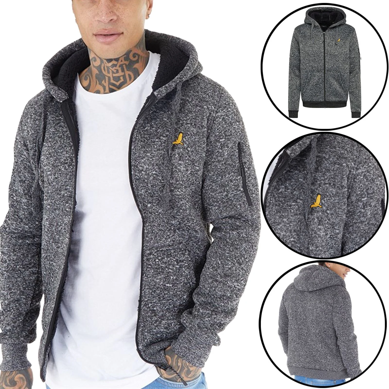 Mens Brave Soul Rackham Sherpa Lined Hooded