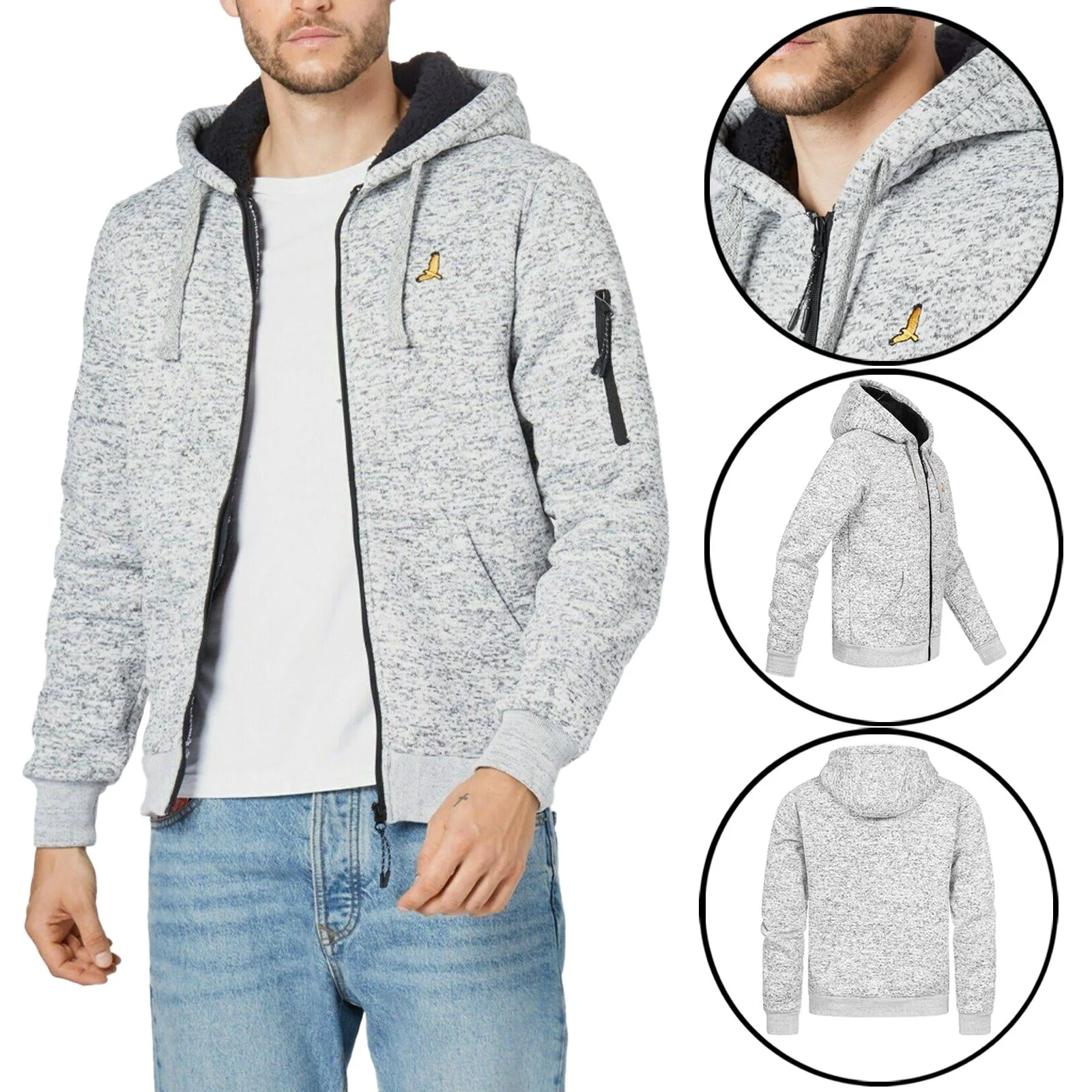 Mens Brave Soul Rackham Sherpa Lined Hooded