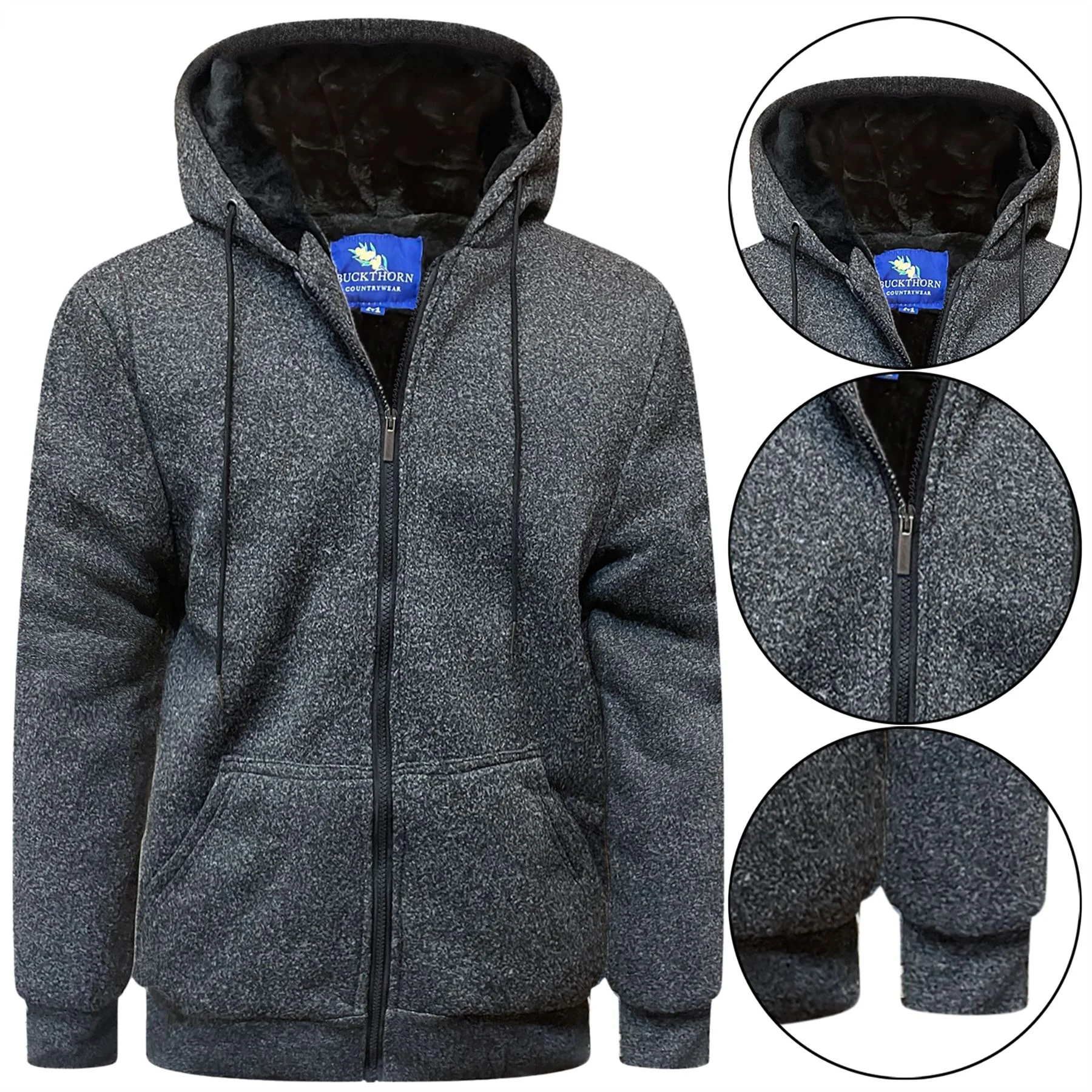 Mens Buckthorn Sherpa Lined Padded Hooded Jacket