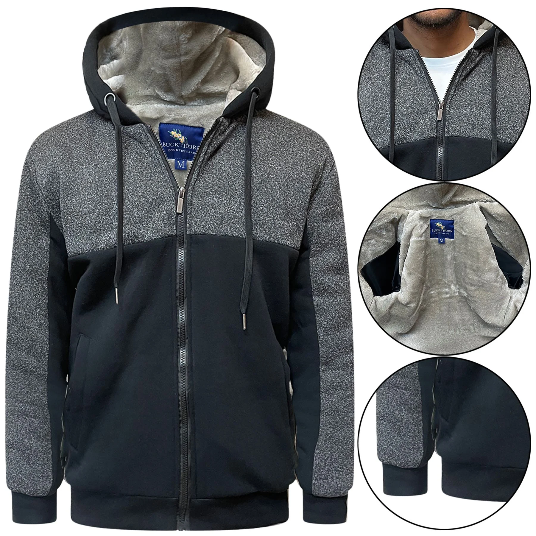 Mens Buckthorn Sherpa Lined Padded Hooded Jacket