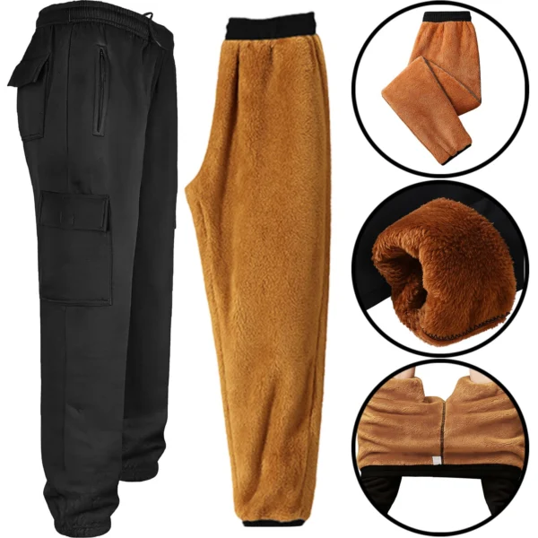 Mens Cargo Sherpa Fleece Joggers