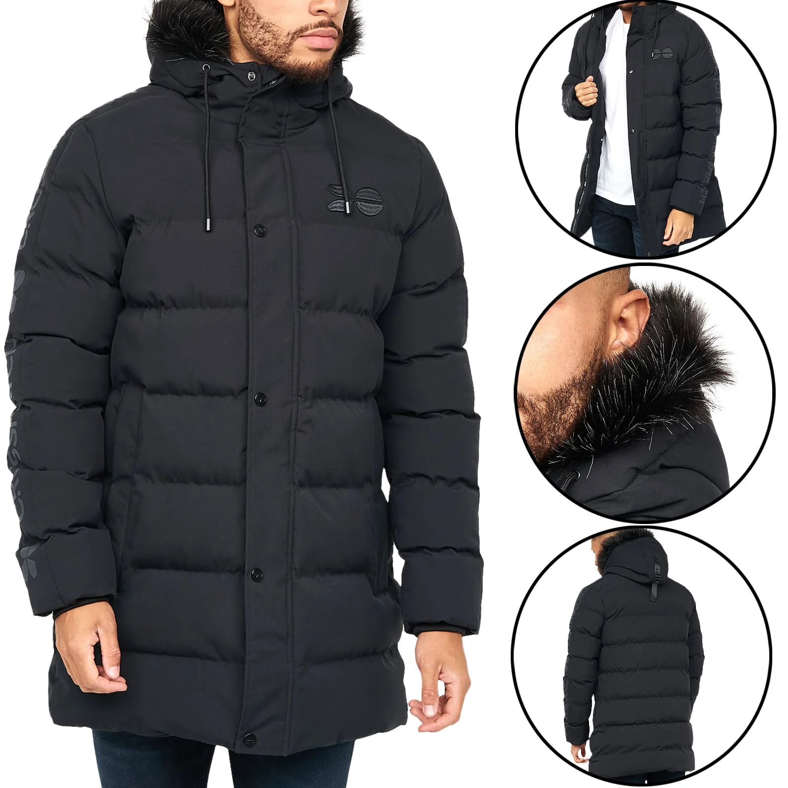 Mens Crosshatch Daydream Padded Hooded Jacket