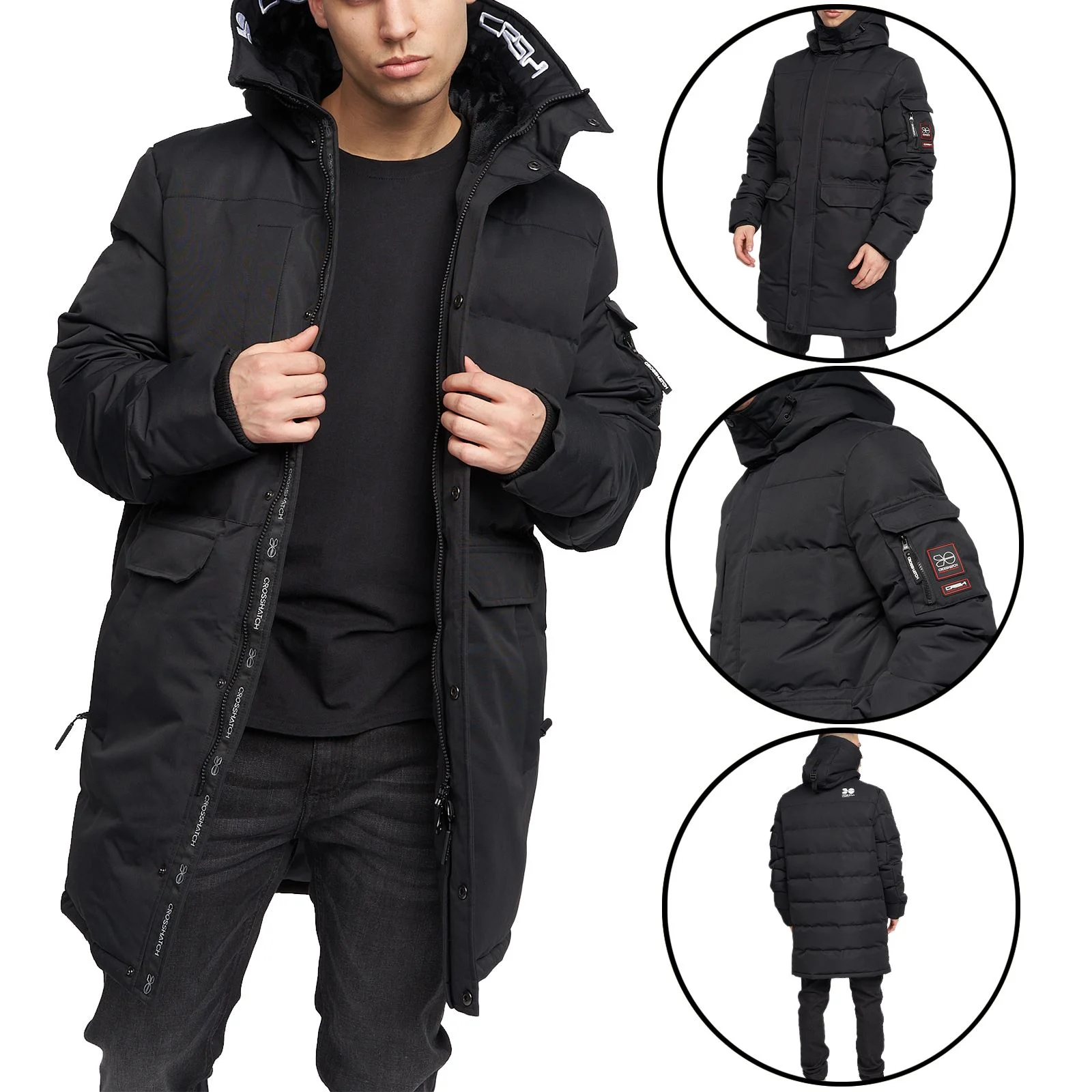 Mens Crosshatch Malwaka Fleece Lined Padded Hooded