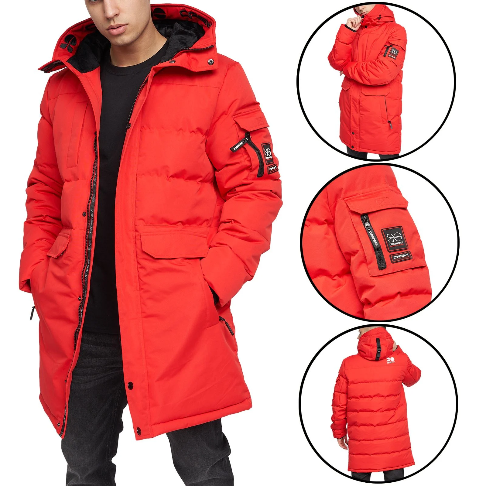 Mens Crosshatch Malwaka Fleece Lined Padded Hooded