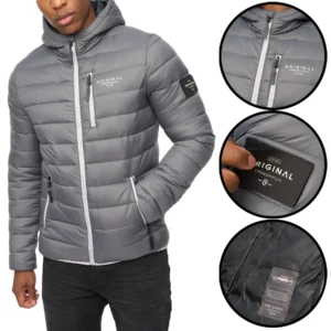 Mens Crosshatch Phelpmans Padded Waterproof Hooded Jacket