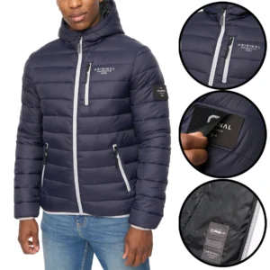 Mens Crosshatch Phelpmans Padded Waterproof Hooded Jacket