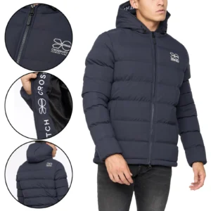 Mens Crosshatch Pitsburg Fleece Lined Padded Zip