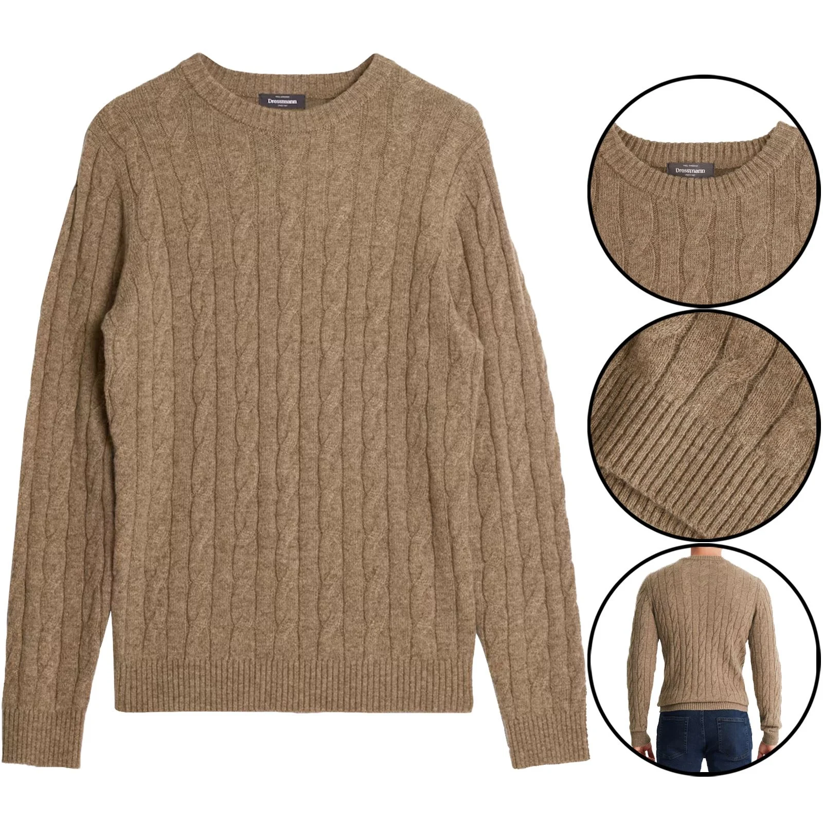 Mens Chunky Knitted Round Neck Jumper