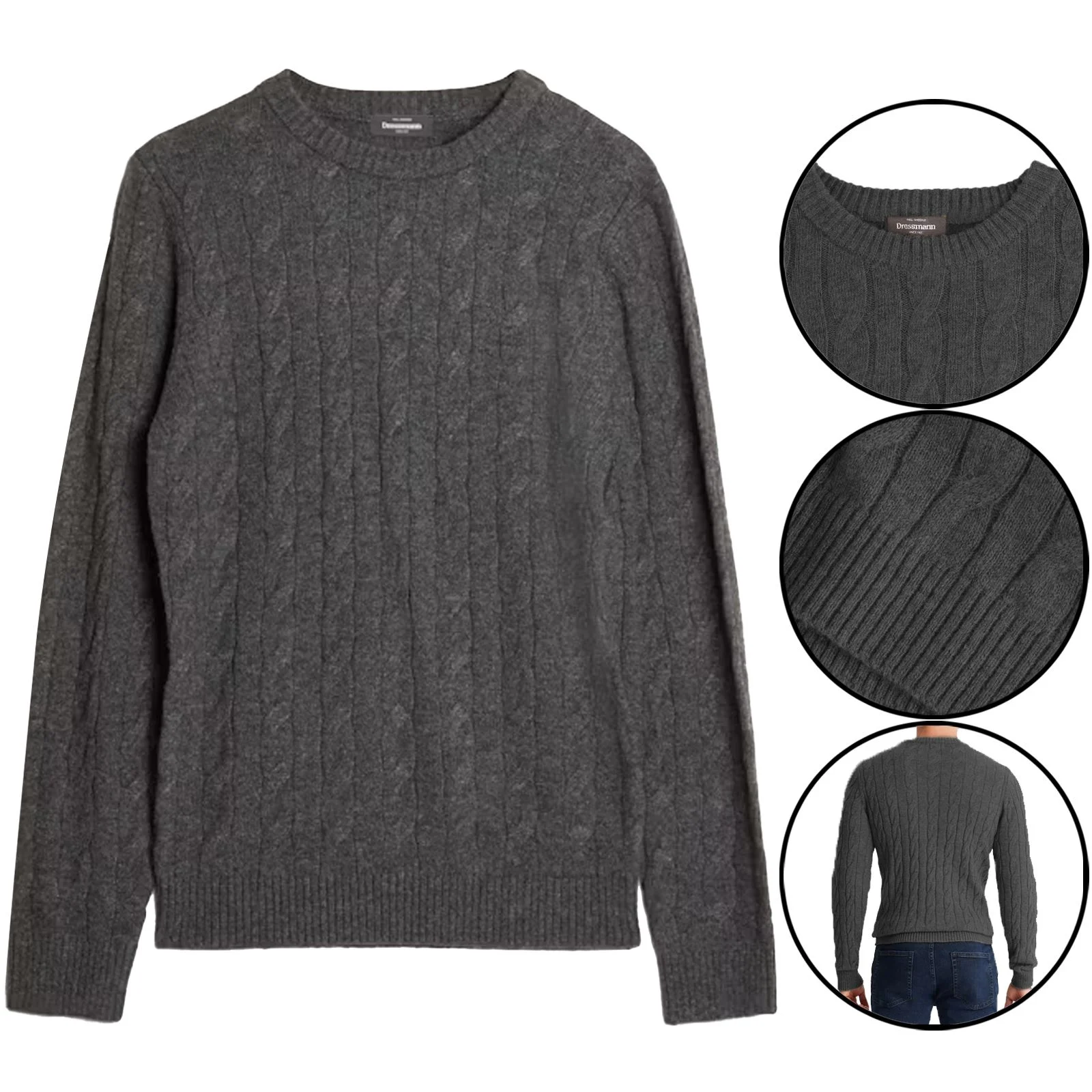 Mens Chunky Knitted Round Neck Jumper