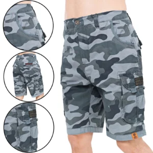Mens Crosshatch Watchford Camo Summer Cargo Shorts