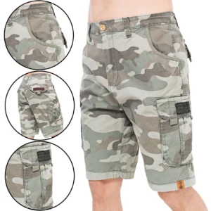 Mens Crosshatch Watchford Camo Summer Cargo Shorts