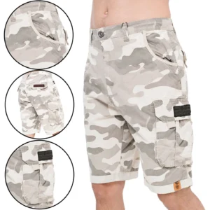 Mens Crosshatch Watchford Camo Summer Cargo Shorts