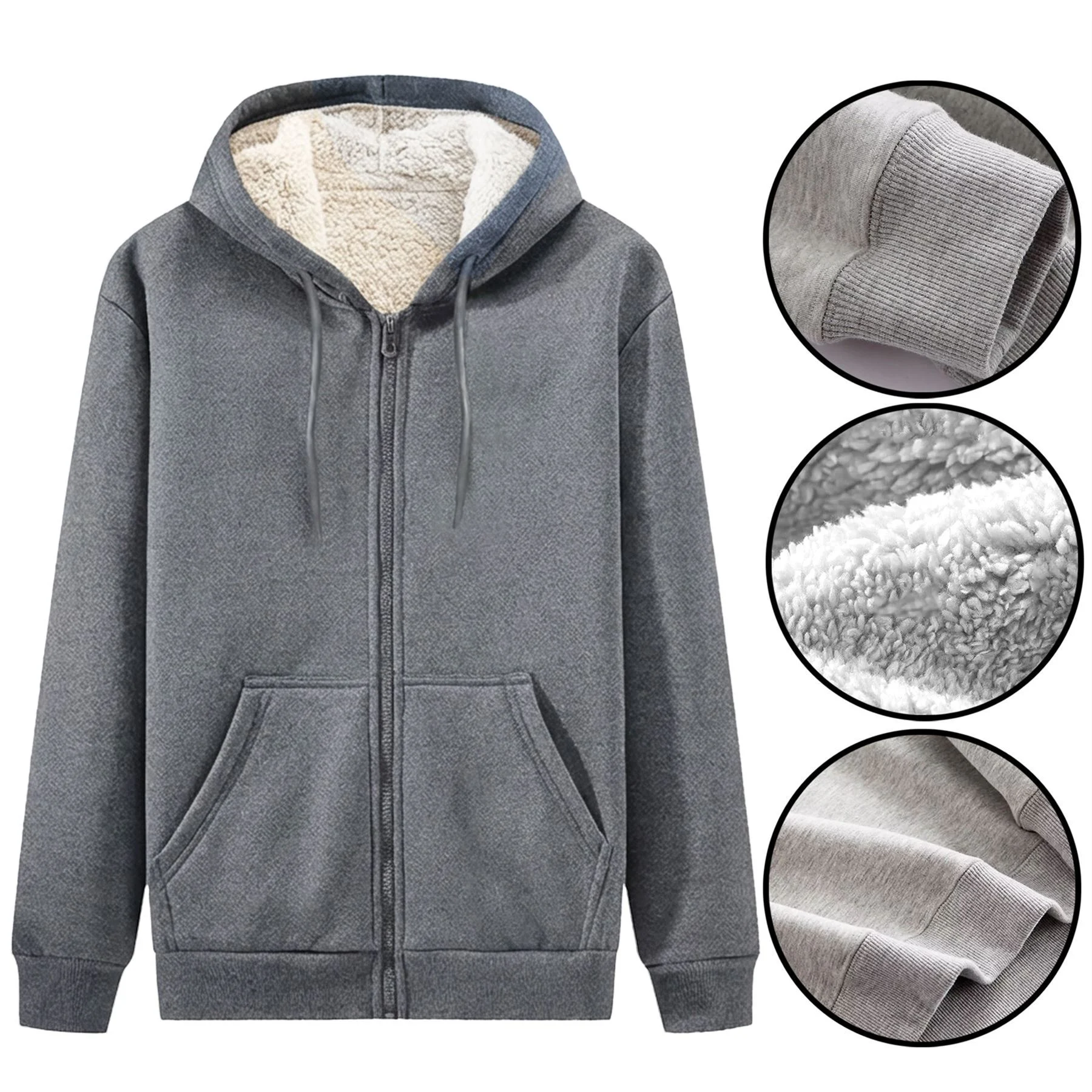 Mens Classic Sherpa Lined Padded Zip Up