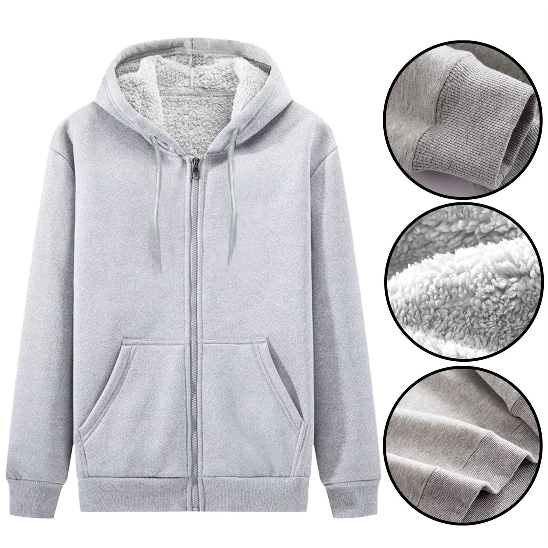 Mens Classic Sherpa Lined Padded Zip Up