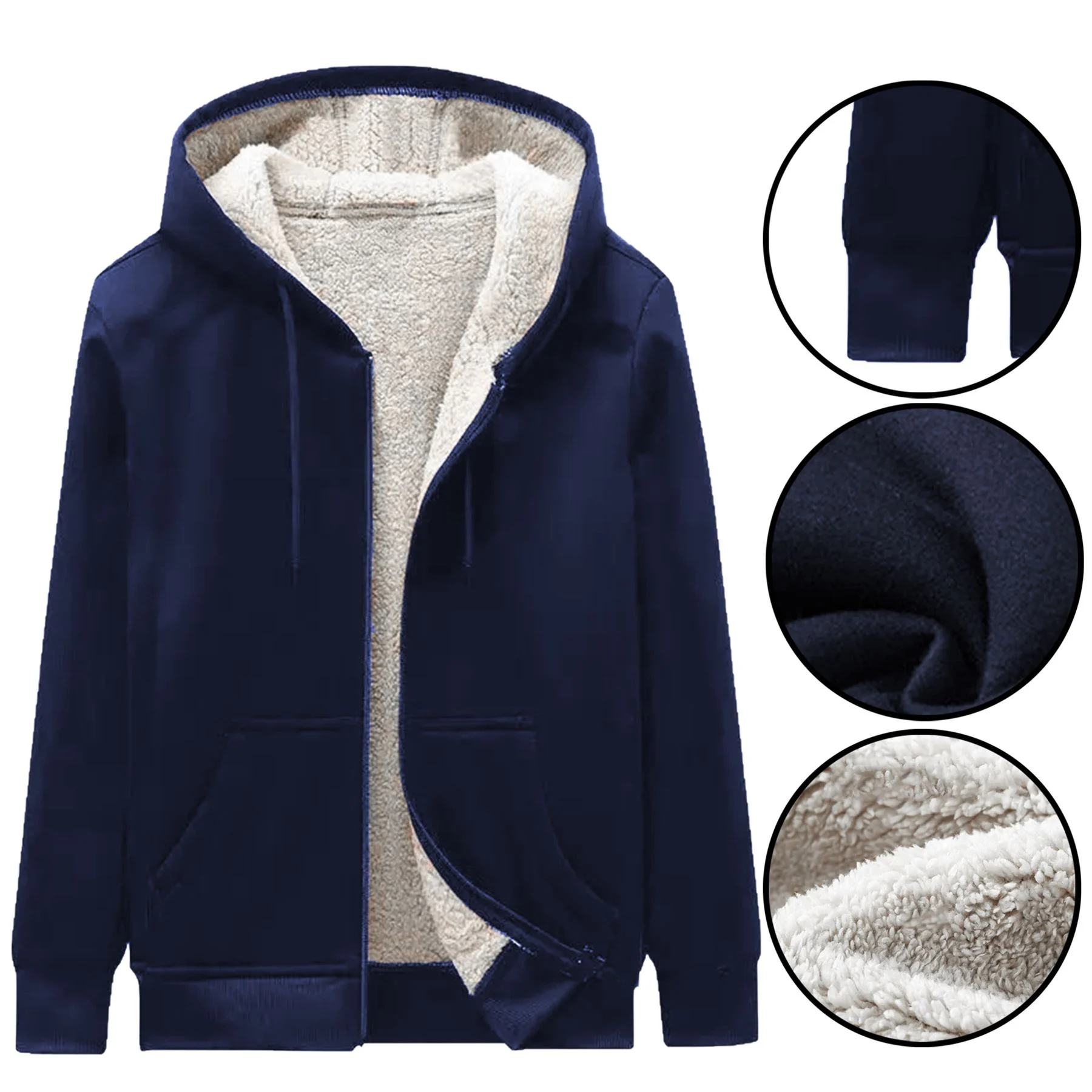 Mens Classic Sherpa Lined Padded Zip Up