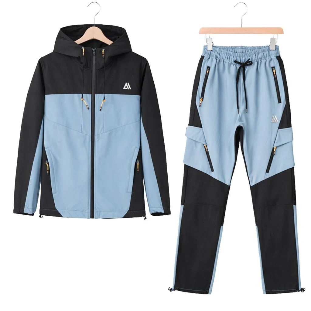 Mens Tracksuits Cargo Zip Up Hooded Tracksuit